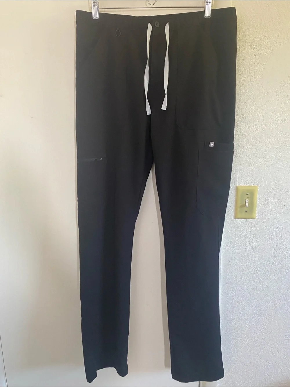 Figs Cairo Straight-Leg Scrub Pants Black Large Tall Straight leg Classic Fit